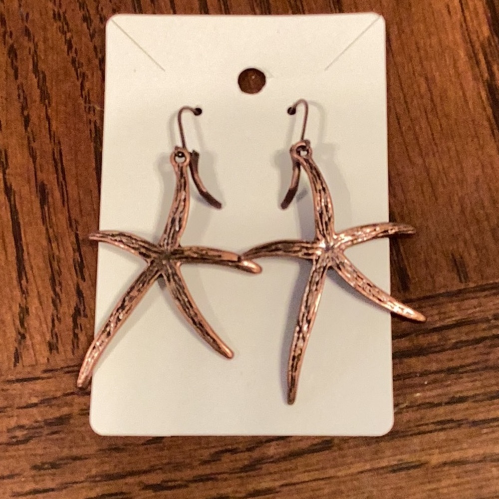 Copper Starfish Earrings